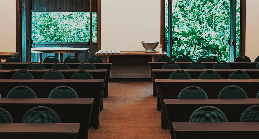 Sala Figueira preparada para convenção